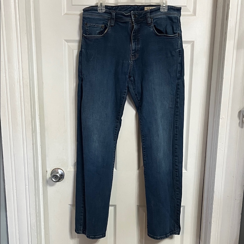 Orvis Men's Dark Blue Straight Jeans